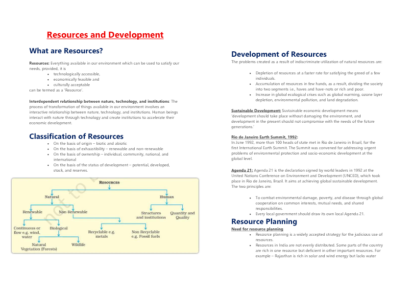 Resource and Development