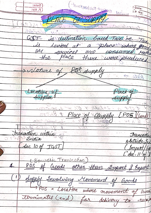 Place of supply gst notes