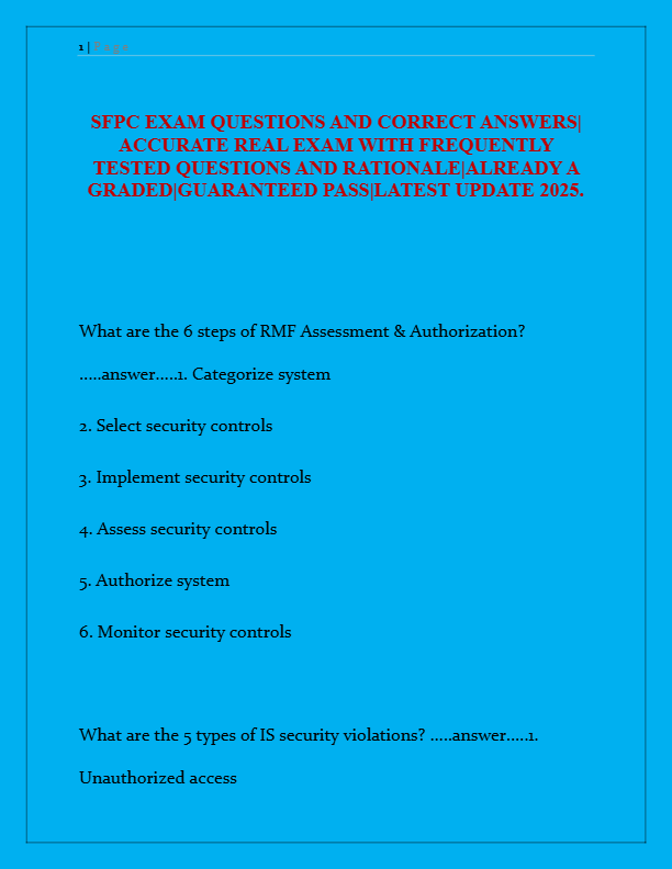 SFPC Certification Exam 2025: Security Fundamentals Professional Certification – 200+ Practice Quest