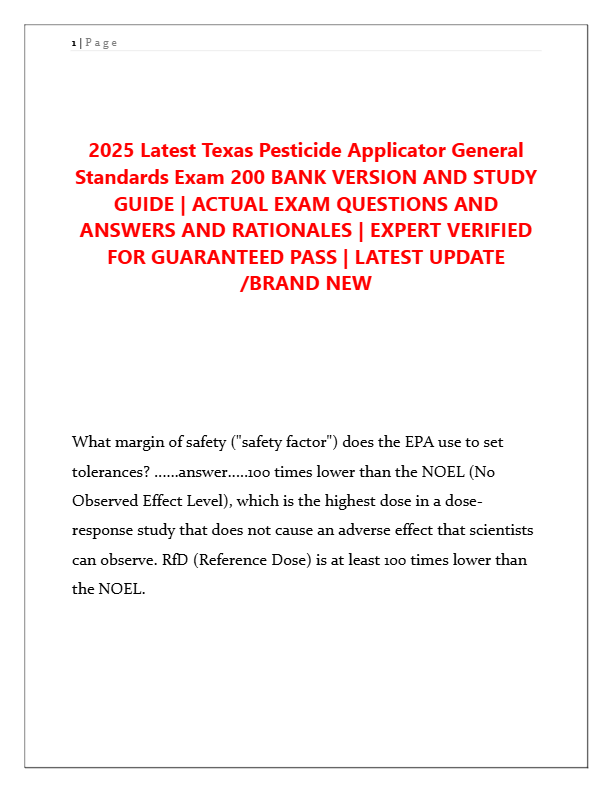 Texas Pesticide Applicator General Standards Exam 2025: 200+ Practice Questions & Study Guide