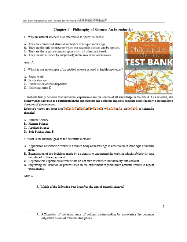 Philosophies &amp; Theories for Advanced Nursing Practice 3rd Edition Test Bank – Chapters 1–26 | Butts