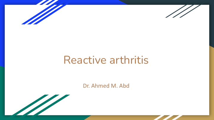 Reactive arthritis