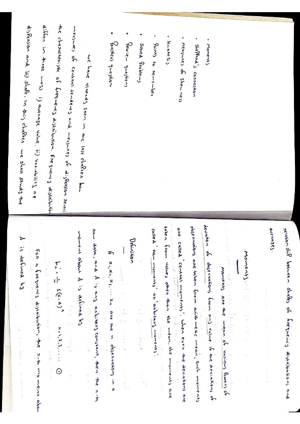 MOMENTS AND SKEWNESS
