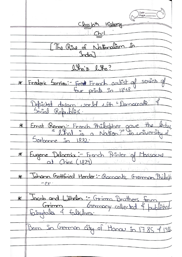 Class 10th best history notes ch 1 CBSE