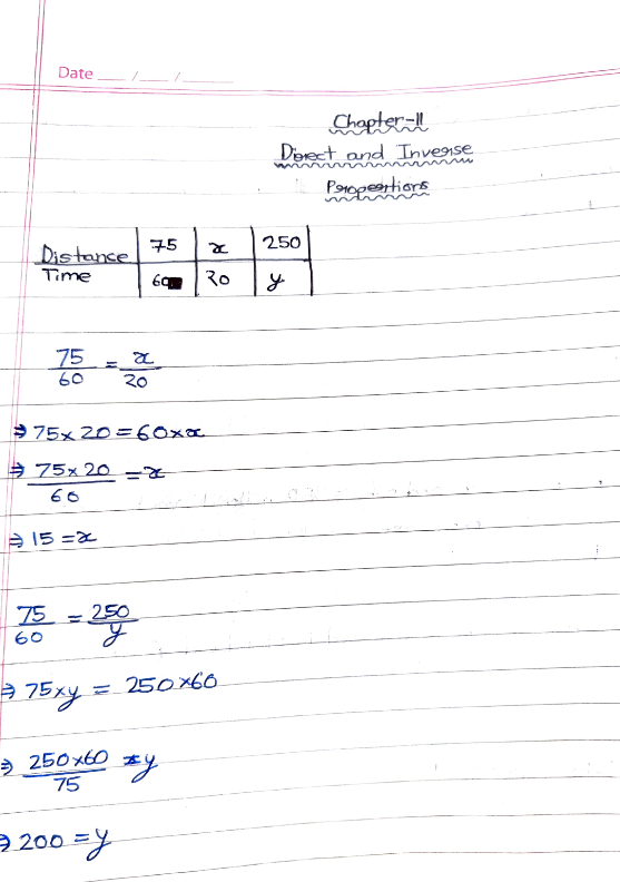 Chapter 11 direct and inverse proportion