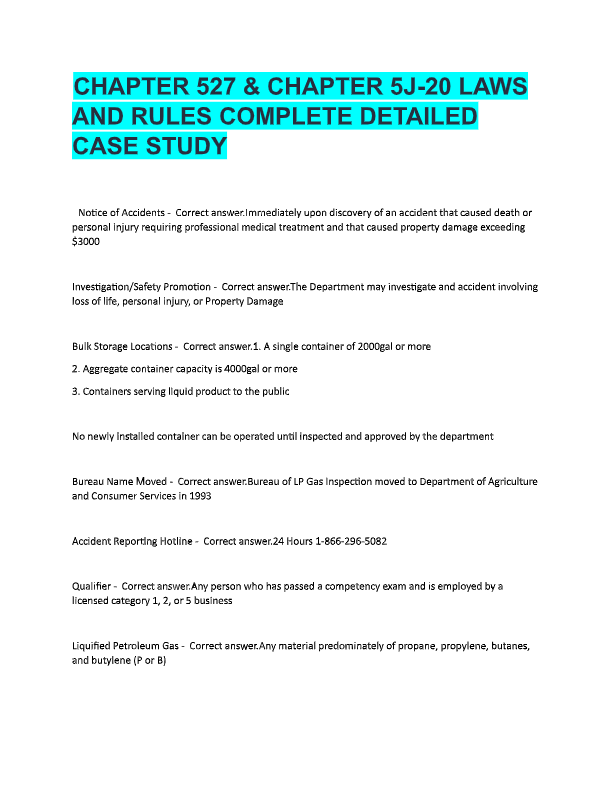 Florida Chapter 527 & 5J-20 LP Gas Laws Exam 2025: Study Guide & Practice Questions
