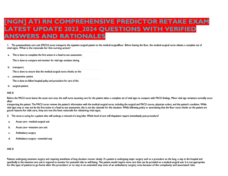 ngn ati rn comprehensive predictor retake exam latest update 2025 2026 questions with verified ans