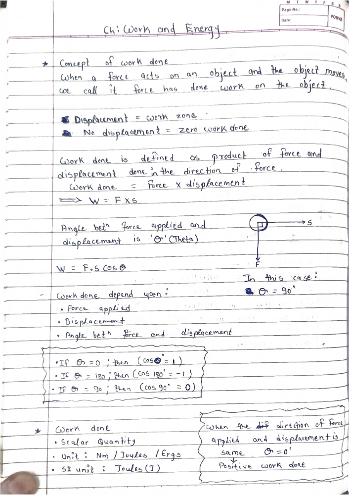 Class 9 work and energy notes