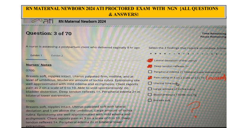 RN MATERNAL NEWBORN 2025 ATI PROCTORED EXAM WITH NGN {ALL QUESTIONS & ANSWERS