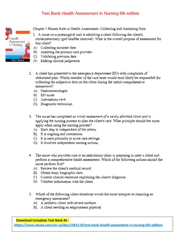 Health Assessment in Nursing 7th Edition Test Bank – Chapter 2: Interview & Communication | Weber &