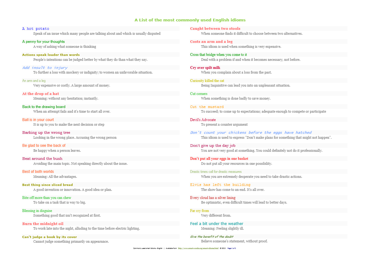 ENglish idioms