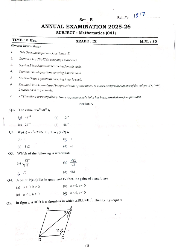 Final Exam Question Paper